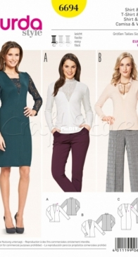 Burda 6694 - Shirt and Dress - Multilingual