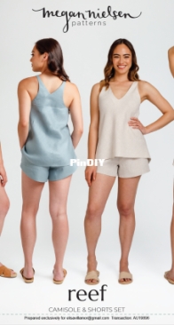 Megan Nielsen - Reef Camisole and Shorts Set - Sizes 0-20
