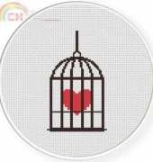 Daily Cross Stitch Caged Heart