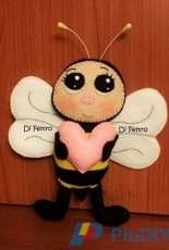 Di Feltro - Abelhinha Apaixonada - Bee in Love - Felt Pattern - Portuguese - Free