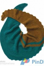 Slash Stripe Knit Shawl by Patons - English, French - Free