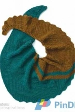 Slash Stripe Knit Shawl by Patons - English, French - Free