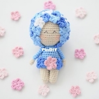 Happy Dolls Handmade - Lucy Magic Pattern - Julia /Kate - Negovorina - Hydrangea doll