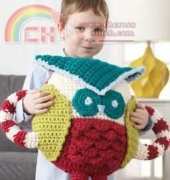 Huggable Owl Pillow... Bernat... free