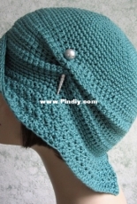 Kallie Designs - Womens Teal Crochet Flapper Hat