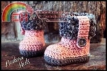 Newborn Knots  - Amanda Chapman - 42 Boys or Girls Fur Flap Baby Booties