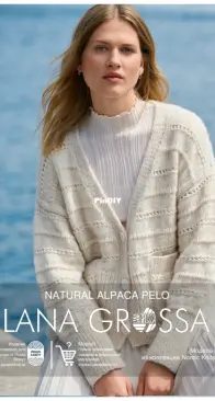 Lana Grossa - Jacket with track patterns with holes - Russian