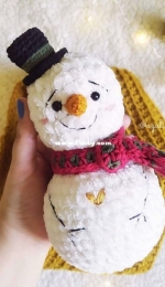 Azulie Crochê - Viviane Larangeiras- Snowman - Boneco de Neve - Portuguese