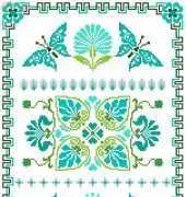 Angie Designer Le Jardin des Papillons Turquoise PCS