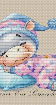 Xstitch Tower - Sleepy Hippo by Eva Lermontov SAGA