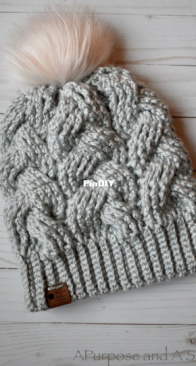 A Purpose & A Stitch -  Bernadette Saad - Brilliant Cables Beanie - Free