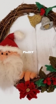 Woolymo - Mariya Stany - Santa Wreath - Weihnachtsmann Kranz - German