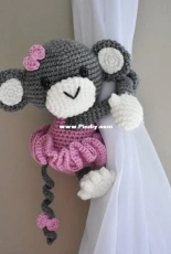 BB Adorables - Isabel R Davenpost - Tutu Monkey Curtain Tie Back