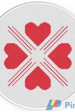 Daily Cross Stitch - Four Heart Pattern