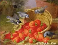 Golden Kite GK 1275 - Still Life, Strawberries & Bluetit