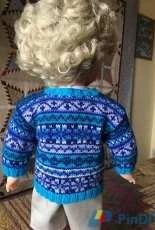 Blue Horizon Sweater for 18"inch Doll by Peggy Stuart-Free