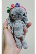 Amigurumi Grey Bunny with Flower