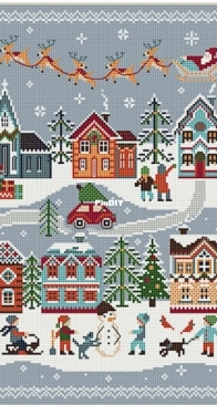 NARAxStitchPatterns -  Santa Claus Over the Village