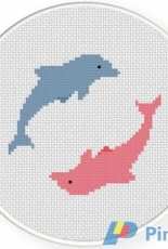 Daily Cross Stitch - Playful Dolphins