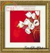I Love Cross Stitch AP-001A Callas on Red + AP-001B Tulips on Red