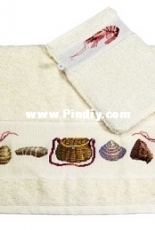 DMC XC1025 - Sea Shells and Crustaceans Towel and wash Cloth