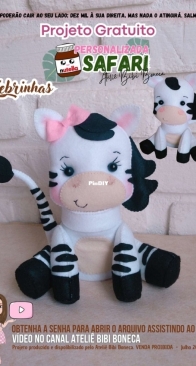 Atelie Bibi Boneca - Bruna Guimaraes - Personalized Nutella -  Safari - Zebras - Zebrinhas - Portuguese - Free