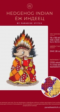 Paradise Stitch - Hedgehog Indian by Olga Lankevich