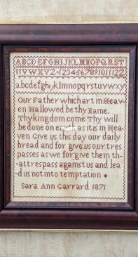 Lilas Studio -  Sampler Reproduction Sarah Ann Garrard 1871 XSD + PCS