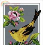 Yellow Bird on Rose Bush from Kram z Robótkami 1/2011 Special addition. Collection for 2011 XSD