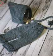 Garted Edge Pant and Bonnet Set by Amanda Morse