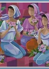 Cross Stitch design Rinna - Three Ladies of Lilacs xsd + pcs
