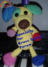 Scrappy the happy puppy amigurumi