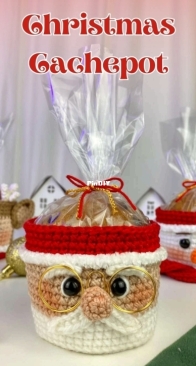 Pamela Amigurumis / Pamela Barbosa dos Santos - Pamela Barbosa Sprada - Santa Claus Cachepots, Deer Cachepots and Snowman Cachepots