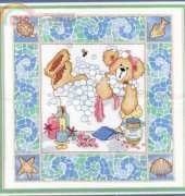 Dimensions Sunset - Stamped Cross Stitch 13112 Bathtime Bear