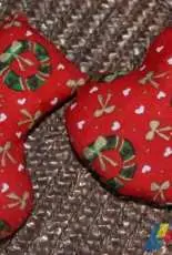 une botte,un coeur à pendre au sapin de Noël