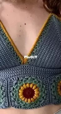 Kristena Crochet - Kristen Charles - Sunflower Boho Crochet Halter Top