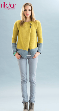 125-T15-123 Cardigan by Phildar Design Team - Phildar No. 125, Automne-Hiver 2015/16 - French - Free