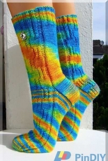 Magie der Zwillinge Socks by Micha Klein/Wolletraum-German-Free