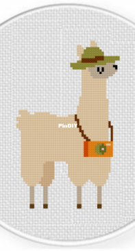 Daily Cross Stitch - Tourist Llama
