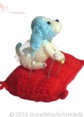 HandMadeAwards-Blue Dog Pincushion by  Loly Fuertes