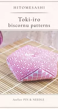 Atelier pin and needle - Hitomezashi series- Toki-iro Sashiko biscornu