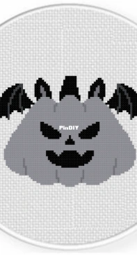 Daily Cross Stitch - Bat Pumpkin