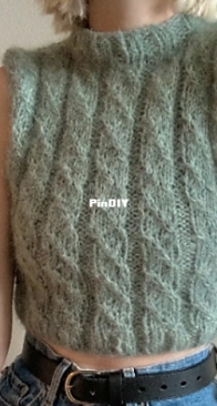 Basic Cable Vest by ahoneyknits by Cam  - English