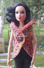 Mandala crochet vest for Barbie