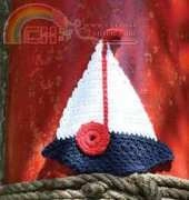 Lily Sugar n Cream-Sailboat Dishcloth -Free
