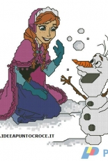 Idéea Punto crose - Anna and Olaf Free