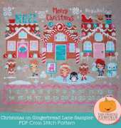 The Frosted Pumpkin Stitchery - Christmas on Gingerbread Lane Sampler