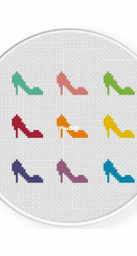 Daily Cross Stitch - Colorful Heels
