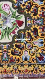 A. Nicolai Six flower medaillons in a tapestry XSD/PCS