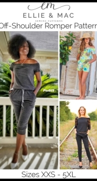 Ellie and Mac - Off-Shoulder Romper - Sizes XXS-5XL